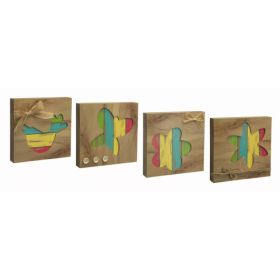 Cut Out Spring Plaques (Set of 4) 7.75"SQ MDF