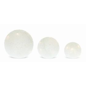 LED Frosted Globes with 6 Hr Timer (Set of 3) 4"- 8"D Glass
