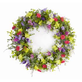 Mixed Floral Wreath 28"D Polyester/Plastic (Pack of 1)