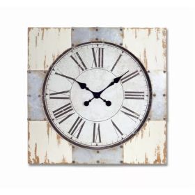 Wall Clock 27.5" Metal/Wood/Glass (Pack of 1)