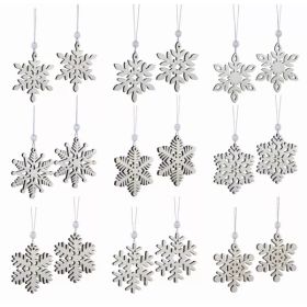 Snowflake Ornament (2 Boxes of 18) 2.5"D Wood (Pack of 1)