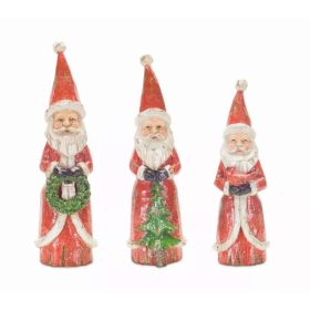 Santa (Set of 3) 8.5"H, 9.75"H, 10.25"H Resin