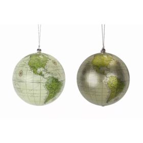 Globe Ornament (Set of 4) 4.5"H Plastic