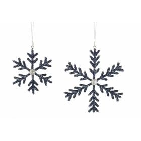 Snowflake Ornament (Set of 6) 4.25"H, 6.5"H Metal