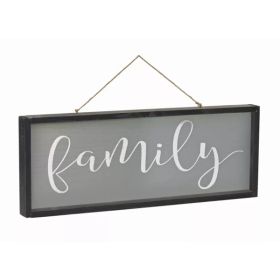 Blessed/Family Frame 25" x 9.25"H MDF/Wood (Pack of 1)