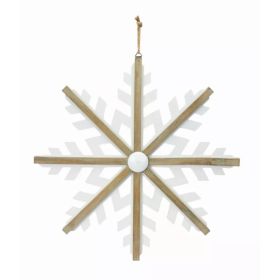 Snowflake Ornament 23"H (Set of 2) Iron/Wood