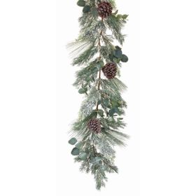 Pine and Eucalyptus Garland 6'L (Set of 2) Plastic/Polyester