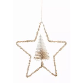 Tree in Star Ornament 9.25"H (Set of 6) Wire