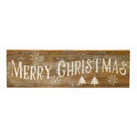 Merry Christmas Sign 31.5"L x 9.75"H Wood (Pack of 1)