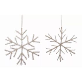 Bead Snowflake Ornament (Set of 12) 9"H, 12.5"H Acrylic