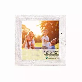 15"x15" Rustic White washed Picture Frame with Plexiglass Holder (Pack of 1)