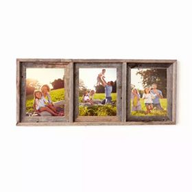 14"x34" Rustic Weathered Grey Picture Frame with Plexiglass Holder (Pack of 1)