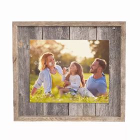 13"x14" Rustic Weathered Grey Picture Frame with Plexiglass Holder (Pack of 1)