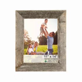 11"x14" Rustic Weathered Grey Picture Frame with Plexiglass Holder (Pack of 1)