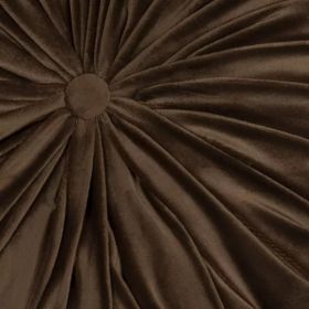 Brown Round Tufted Velvet Pillow (Pack of 1)