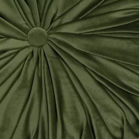 Green Round Tufted Velvet Pillow (Pack of 1)