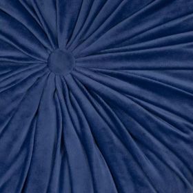 Blue Round Tufted Velvet Pillow (Pack of 1)