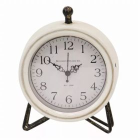 Rustic Black and White Table or Desk Clock (Pack of 1)