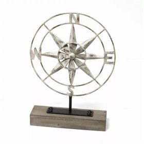 Compass of the Sea Metal and Wood Table Top decor (Pack of 1)
