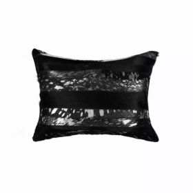 12" x 20" x 5" Black & Silver - Pillow (Pack of 1)
