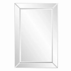 Rectangle Wooden Frame Mirror with Beveled Edge (Pack of 1)