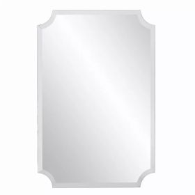 Minimalist  Rectangle Mirror with Beveled Edge And Scallopedecorners (Pack of 1)