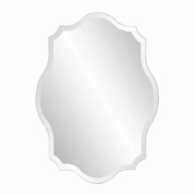 Minimalist Rectangle Mirror with Scallopedecorners and Curved Edges (Pack of 1)