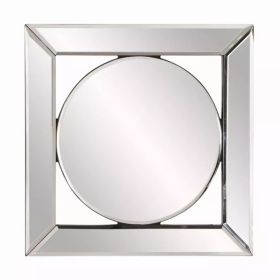 Square Mirror with Center Round Mirror (Pack of 1)