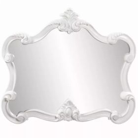 White Baroque Shape Ornate Mirror (Pack of 1)