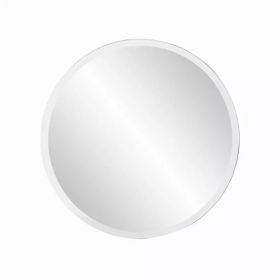 12" x 12" Minimalist Round Mirror with Beveled Edge (Pack of 1)