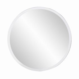 28" x 28" Minimalist Round Mirror with Beveled Edge (Pack of 1)