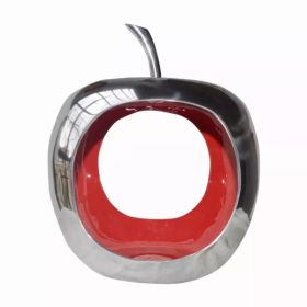 Apple shaped Aliminum  Cast decorative Accent Bowl in Red  Interior (Pack of 1)