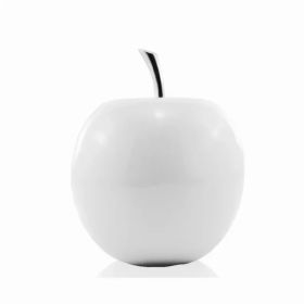 White Medium  Apple Shaped Aluminum Accent Home decor (Pack of 1)