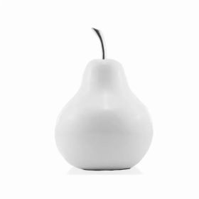 White Medium  Pear Shaped Aluminum Accent Home decor (Pack of 1)