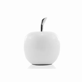 White Coated Mini Apple Shaped Aluminum Accent Home decor (Pack of 1)