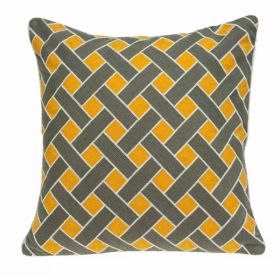 20" x 0.5" x 20" Transitional Gray, Orange & White Pillow Cover (Pack of 1)