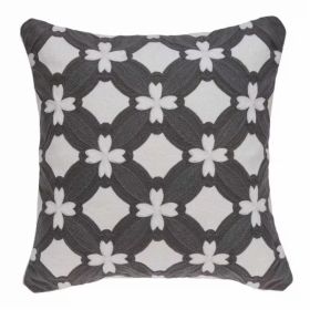 20" x 0.5" x 20" Transitional Gray and White Pillow Cover (Pack of 1)