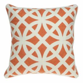20" x 7" x 20" Transitional Orange Pillow Cover With Poly Insert (Pack of 1)