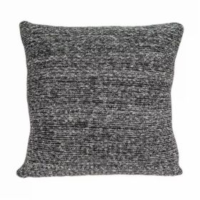 Square Gray Black Weave Accent Pillow Cover (Pack of 1)