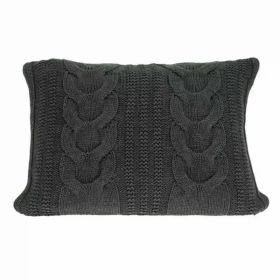 Gray Sweater Knit Lumbar Accent Pillow Cover (Pack of 1)