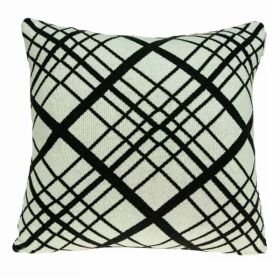 Crossover White & Black Pillow (Pack of 1)