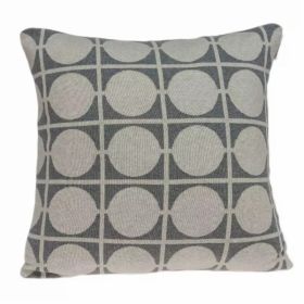 Geometric Design Tan and Grey Printed Pillow Cover (Pack of 1)