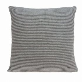 20" x 7" x 20" Elegant Transitional Gray Pillow Cover With Poly Insert (Pack of 1)
