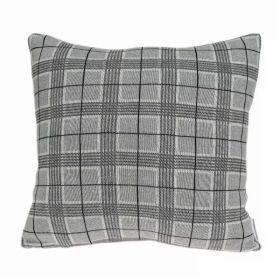 20" x 7" x 20" Transitional Gray Accent Pillow Cover With Poly Insert (Pack of 1)