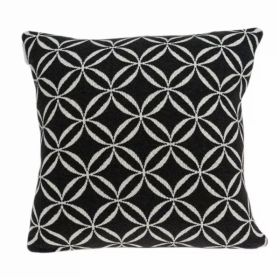 20" x 7" x 20" Transitional Black Pillow Cover With Down Insert (Pack of 1)