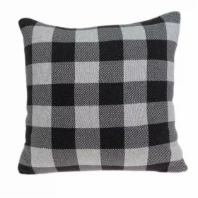 Square Charcoal Buffalo Check Accent Pillow Cover (Pack of 1)
