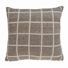 20" x 7" x 20" Stunning Transitional Tan Pillow Cover With Down Insert (Pack of 1)