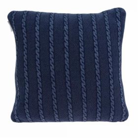 18" x 5" x 18" Transitional Blue Pillow Cover With Poly Insert (Pack of 1)