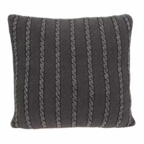 18" x 5" x 18" Transitional Charcoal Pillow Cover With Down Insert (Pack of 1)