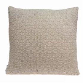 Casual Tan Honeycomb Design Square Accent Pillow Cover (Pack of 1)